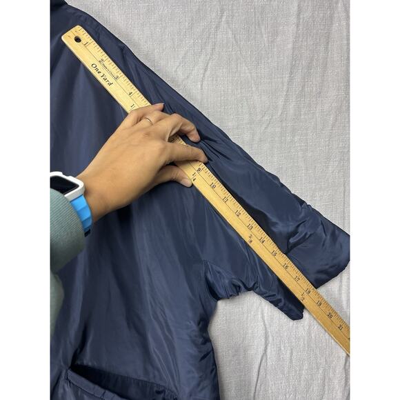 WOMENS PRADA Blue LONG NYLON PARKA HOODED SZ S/M 38 JACKET COAT PUFFY ART 29Y371 - Picture 8 of 11